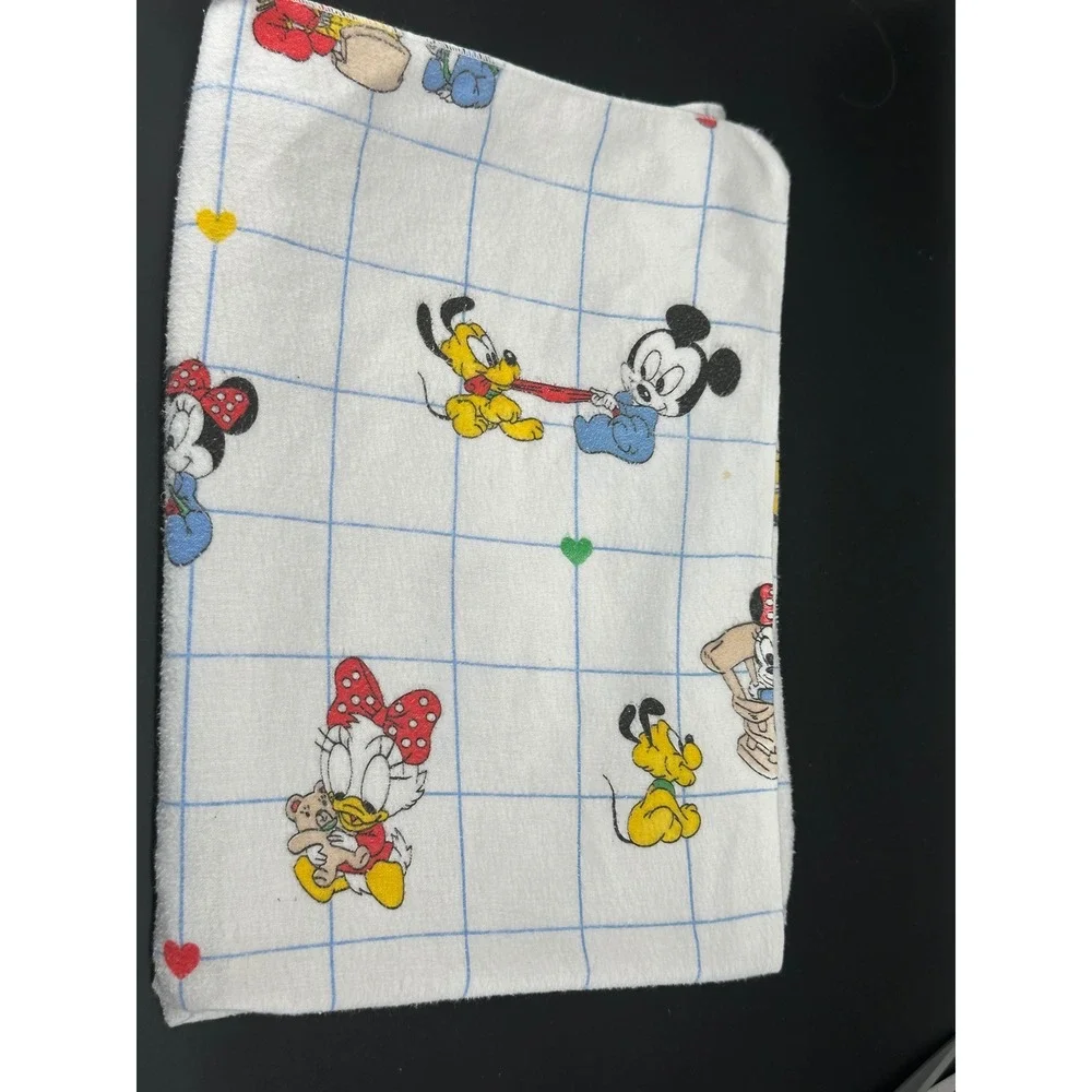 Vintage Disney Babies Receiving Blanket Mickey Minnie Donald Pluto USA Dundee
